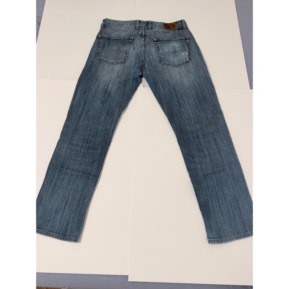 Lucky Brand 221 Original Straight Jeans Blue Distressed Paint Splatter 32x32 - Picture 2 of 10